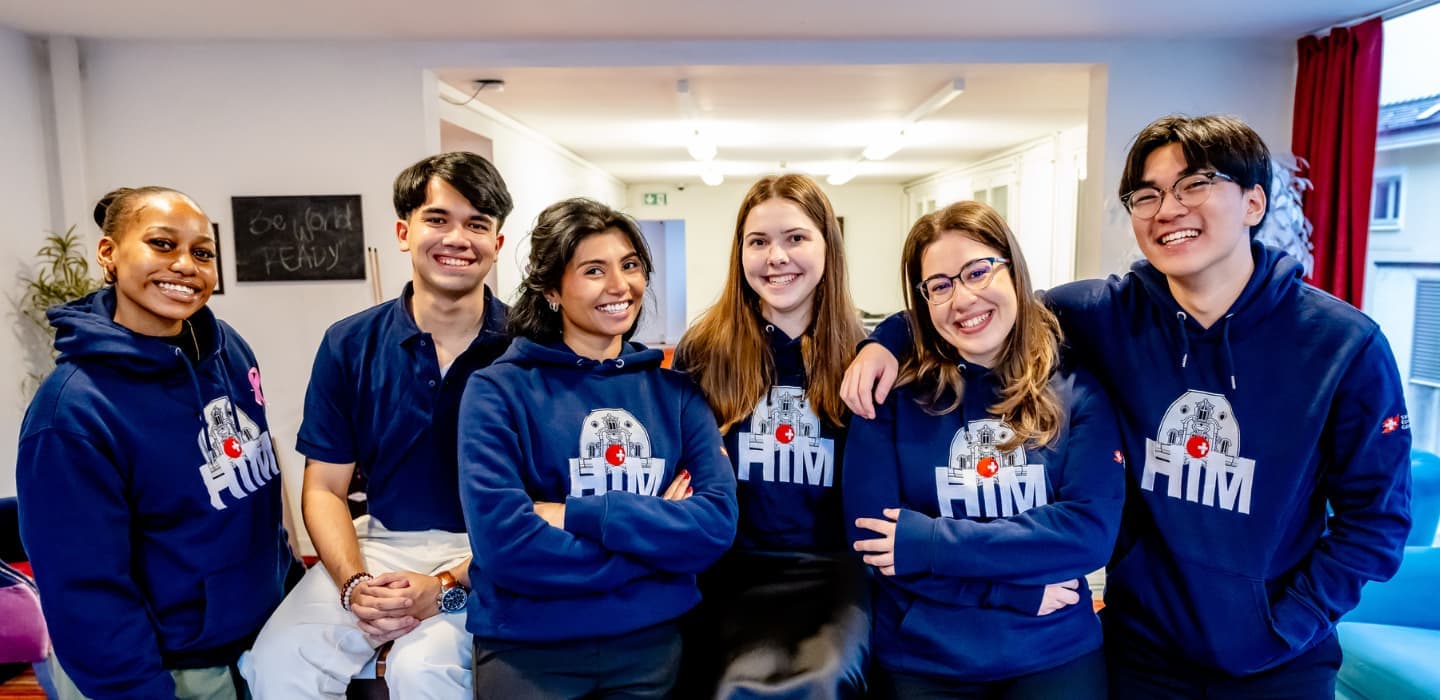 HIM Business School students at the student lounge